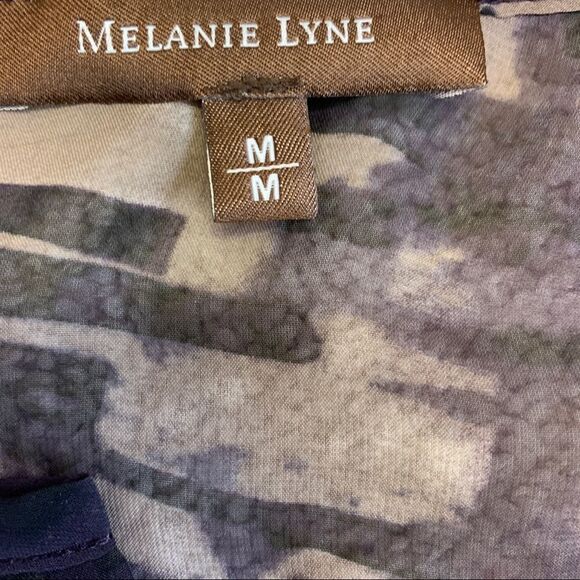 Melanie Lyne purple sheer transparent chiffon long sleeve blouse M - Picture 6 of 9